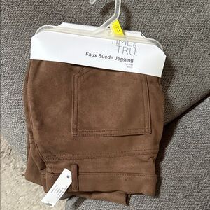 Time and Tru Brown Faux Suede Jegging